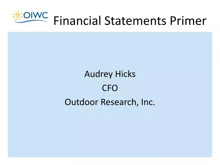 financial statements primer