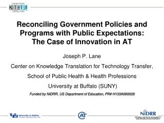 Joseph P. Lane Center on Knowledge Translation for Technology Transfer,