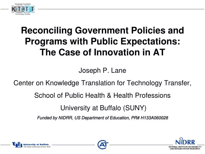 reconciling government policies and programs with public expectations the case of innovation in at
