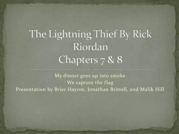 the lightning thief by rick riordan chapters 7 8