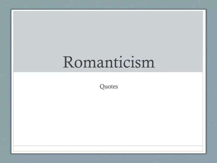 romanticism