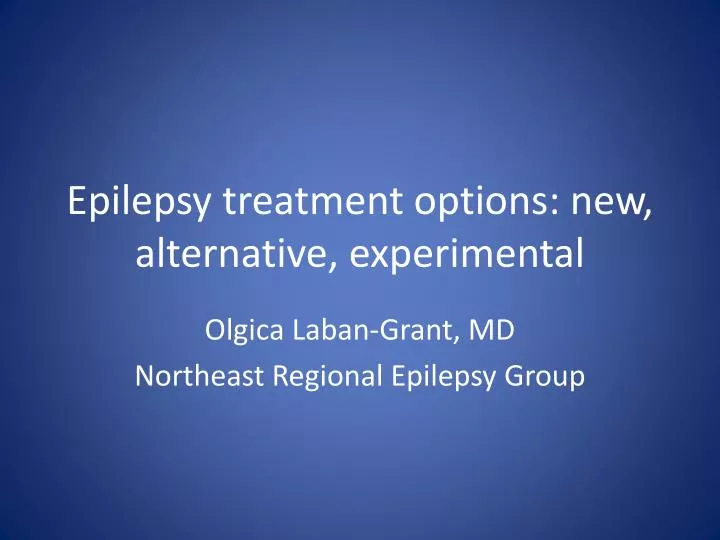 epilepsy treatment options new alternative experimental