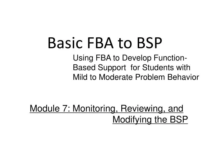 basic fba to bsp