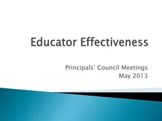 Educator Effectiveness