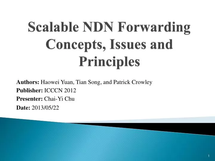 scalable ndn forwarding concepts issues and principles