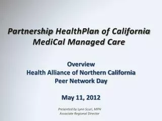 Partnership HealthPlan of California MediCal Managed Care