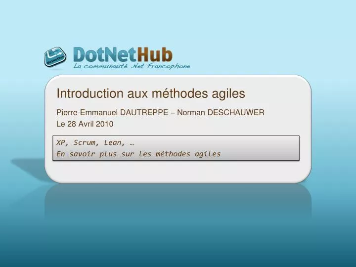 introduction aux m thodes agiles