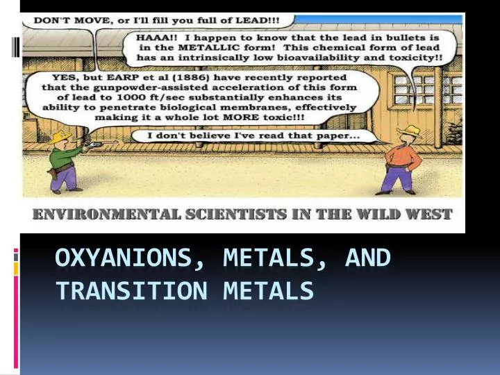 oxyanions metals and transition metals