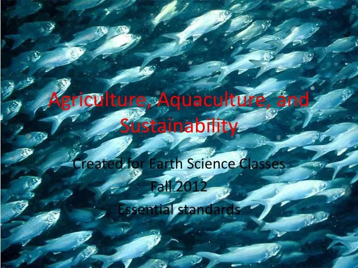 agriculture aquaculture and sustainability