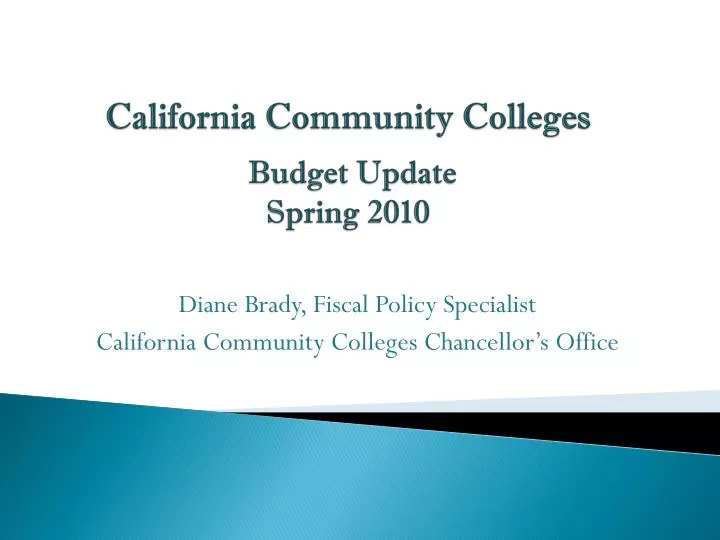 california community colleges budget update spring 2010