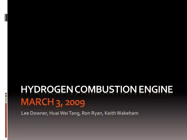 hydrogen combustion engine march 3 2009