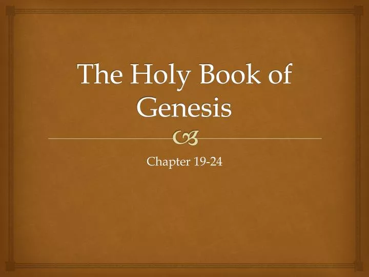 the holy book of genesis
