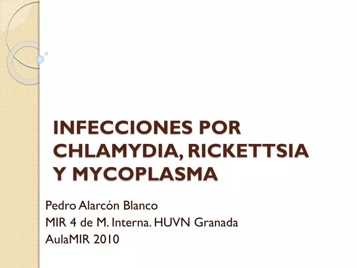 infecciones por chlamydia rickettsia y mycoplasma