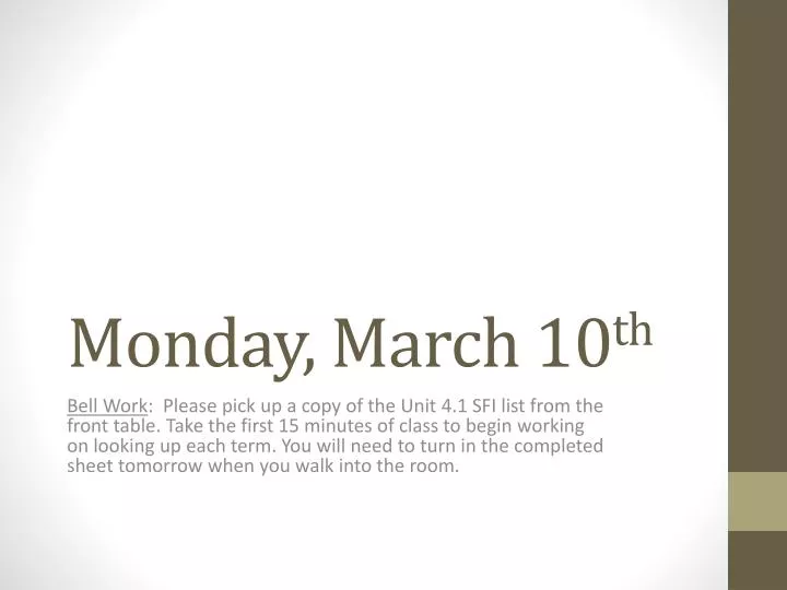 monday march 10 th