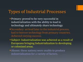 Types of Industrial Processes