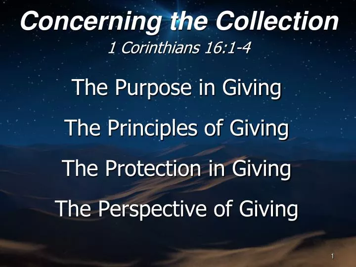 the purpose in giving the principles of giving the protection in giving the perspective of giving
