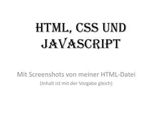 html css und javascript
