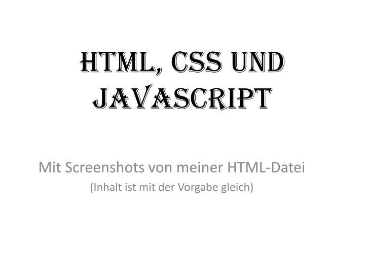 html css und javascript