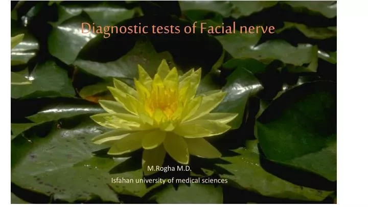 diagnostic tests of facial nerve