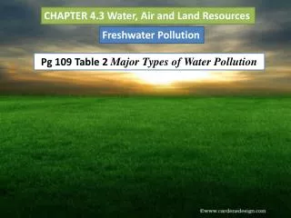 CHAPTER 4.3 Water, Air and Land Resources