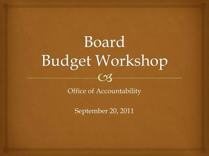board budget workshop