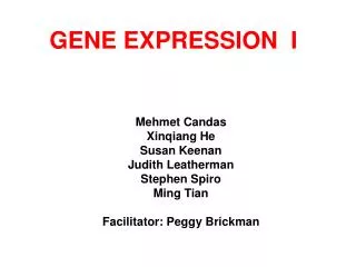 GENE EXPRESSION I