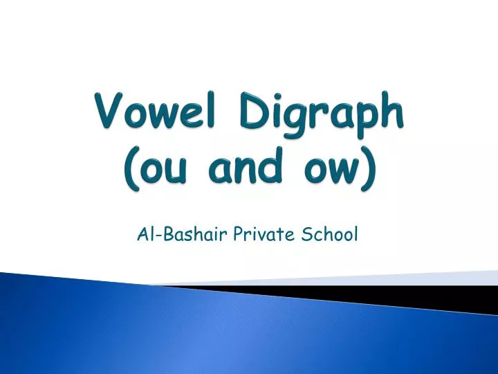 vowel digraph ou and ow