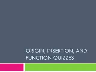 Origin, Insertion, and Function Quizzes