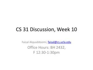 CS 31 Discussion, Week 10