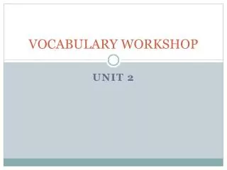 VOCABULARY WORKSHOP