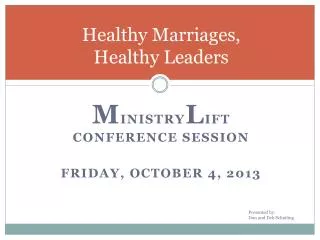 Healthy Marriages, Healthy Leaders