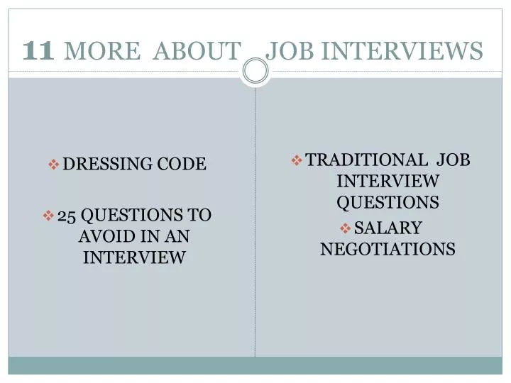 11 more about job interviews