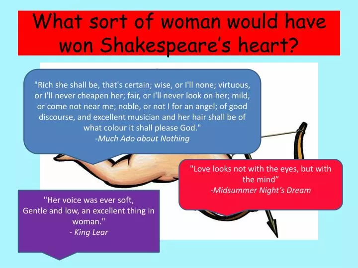 what sort of woman would have won shakespeare s heart