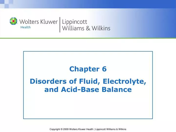 chapter 6 disorders of fluid electrolyte and acid base balance