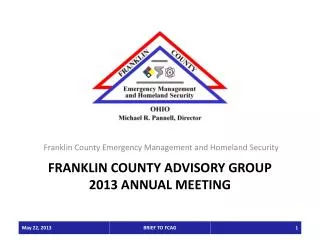 Franklin County ADVISORY GROUP 2013 ANNUAL MEETING