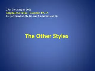 The Other Styles