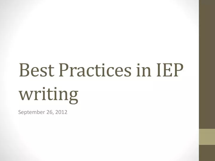 best practices in iep writing