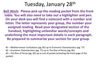 Tues day , January 28 th