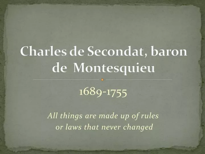 charles de secondat baron de montesquieu