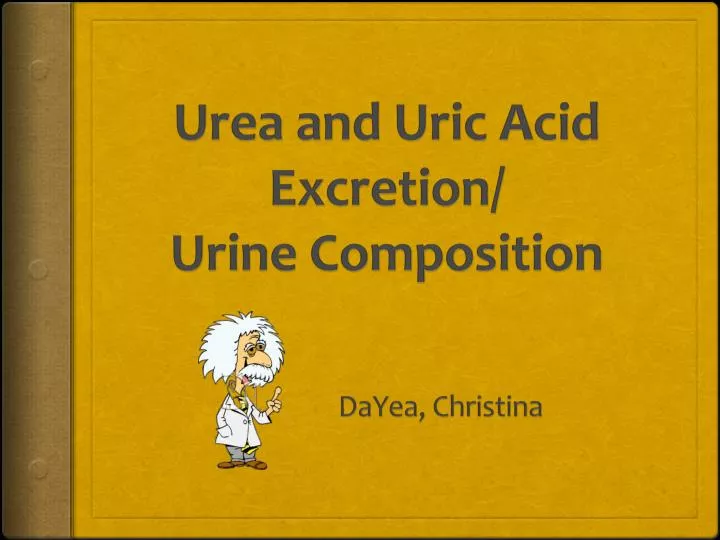 urea and uric acid excretion urine composition