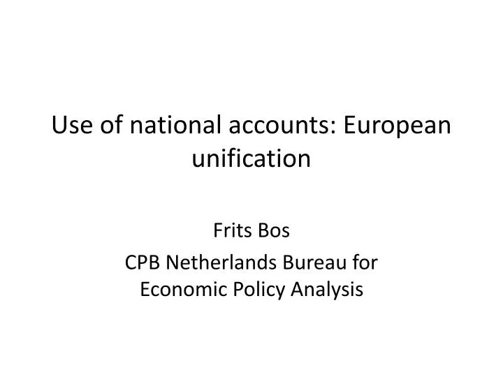 use of national accounts european unification