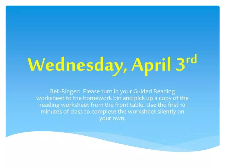 wednesday april 3 rd