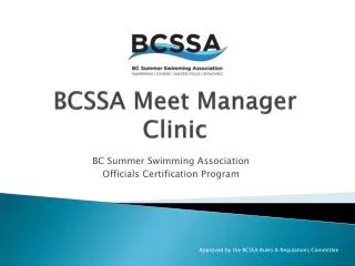 BCSSA Meet Manager Clinic