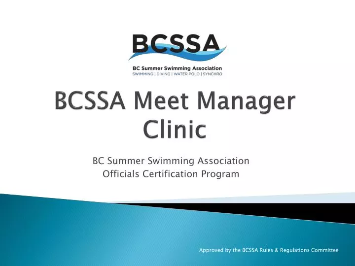 bcssa meet manager clinic