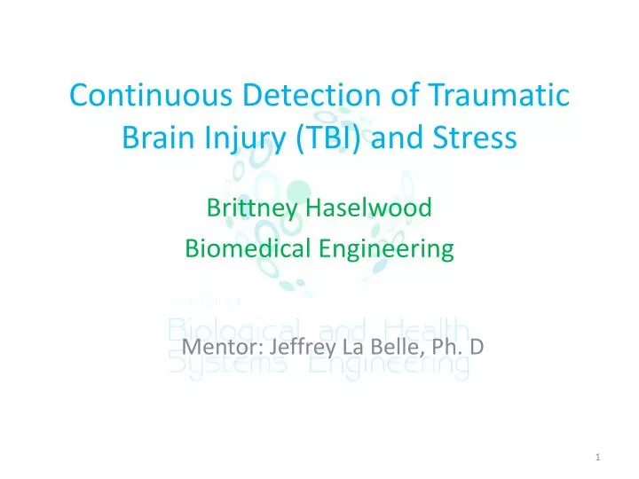 continuous detection of traumatic brain injury tbi and stress