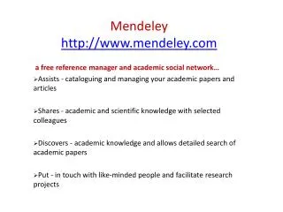 Mendeley mendeley