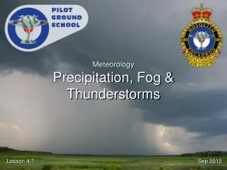 Meteorology Precipitation, Fog &amp; Thunderstorms