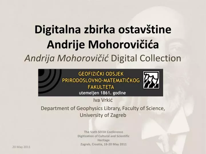 digitalna zbirka ostav tine andrije mohorovi i a andrija mohorovi i digital collection