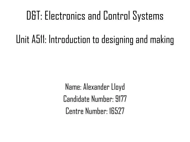 d t electronics and control systems