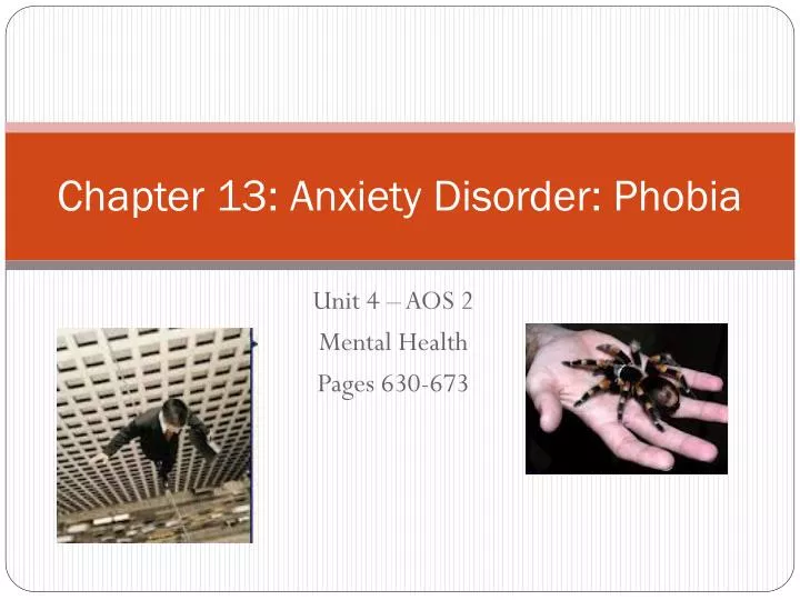 chapter 13 anxiety disorder phobia